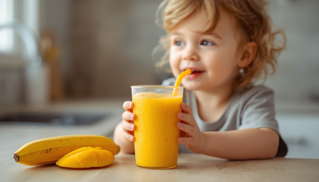 Smoothies for Picky Eaters: The Ultimate Parent Guide to Stealth Veggies, Serving Gear, and Sensory Control 1 Kid enjoying smoothies for picky eaters in an opaque cup with straw